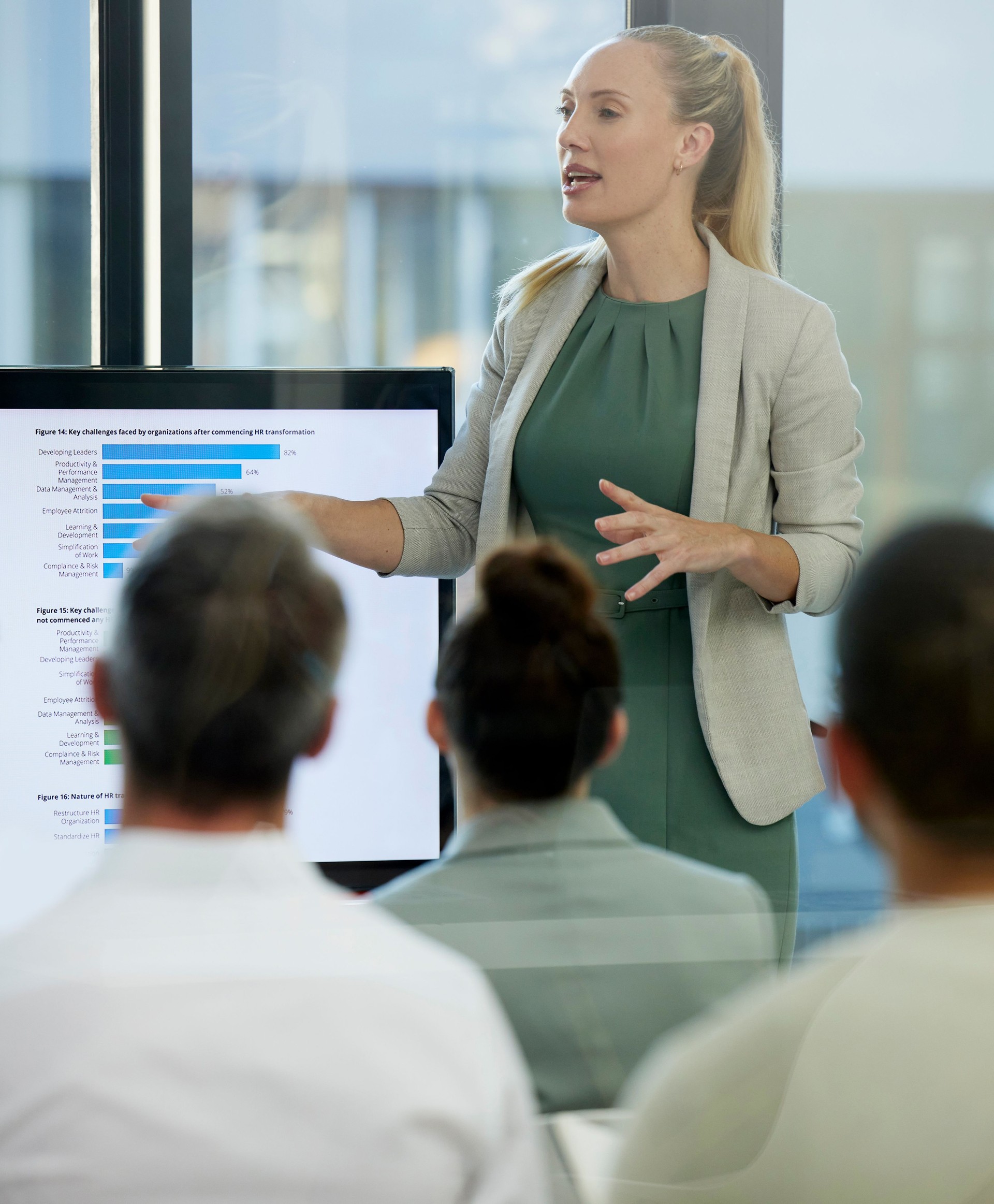 Shot of a young businesswoman giving a presentation at work